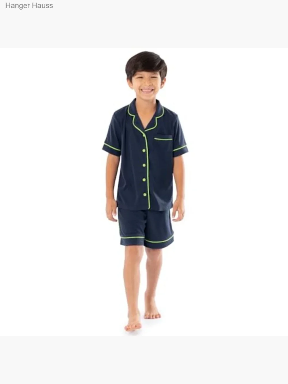Boys Loose Fit Pajama Set - 2 Piece Button Top & Shorts